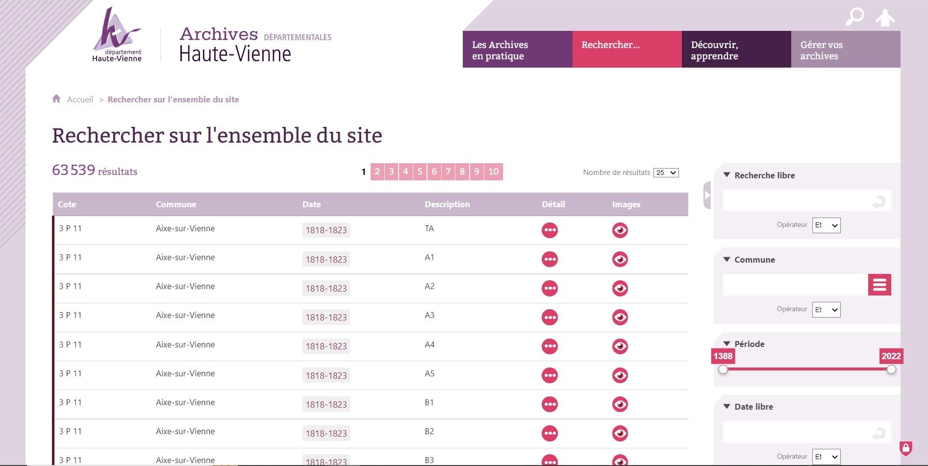 Nouveau mode de recherche globale. 