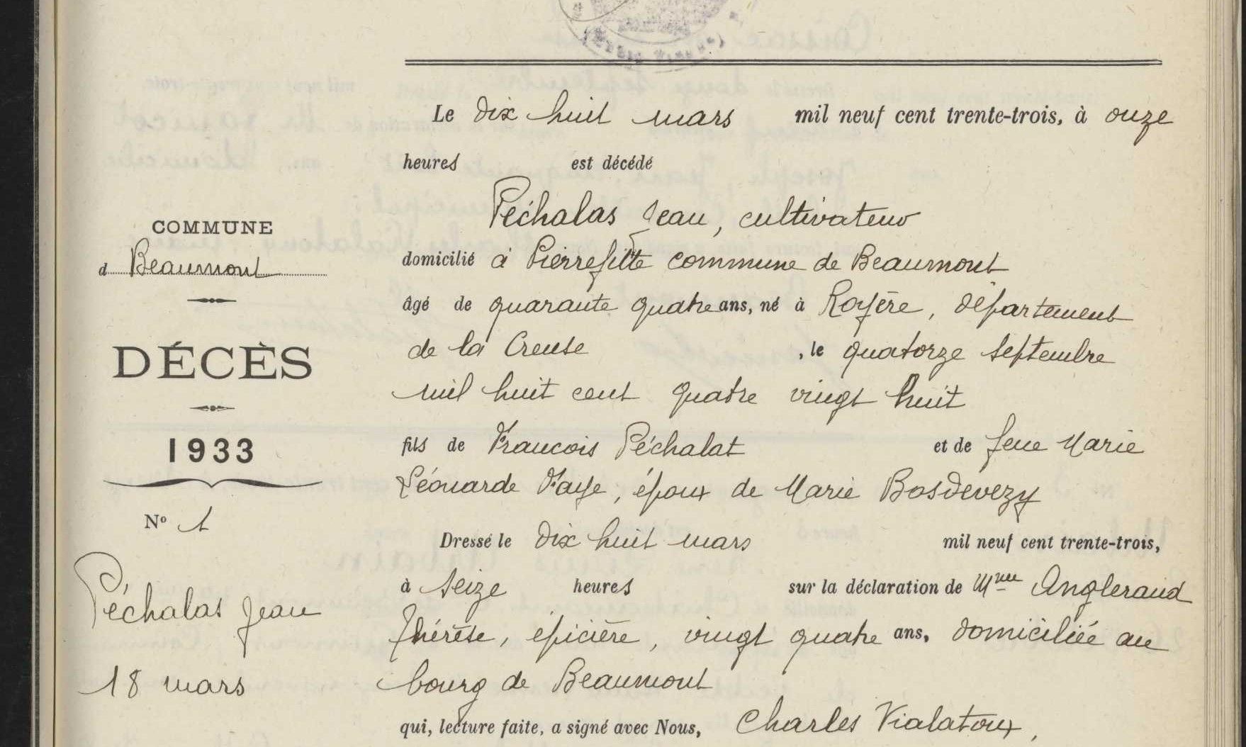 Nouveau : l'état civil 1933-1950 est consultable en ligne.