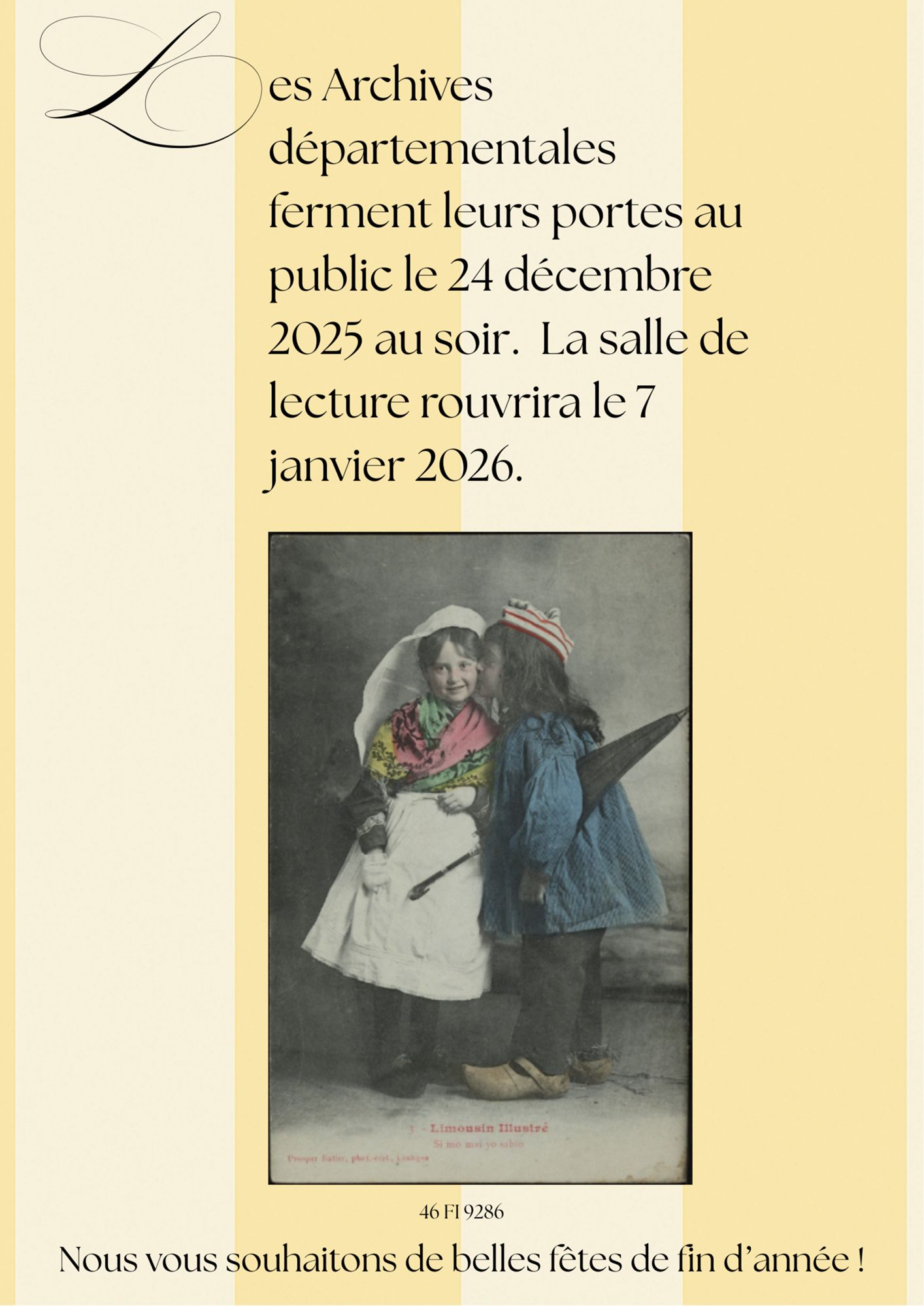 Fermeture au public fin d'année 2025