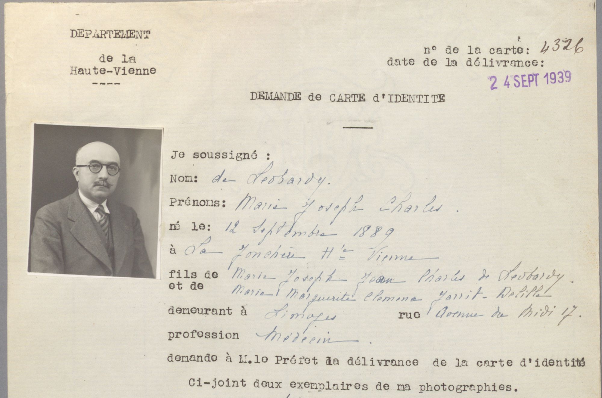 Demandes de cartes d'identité