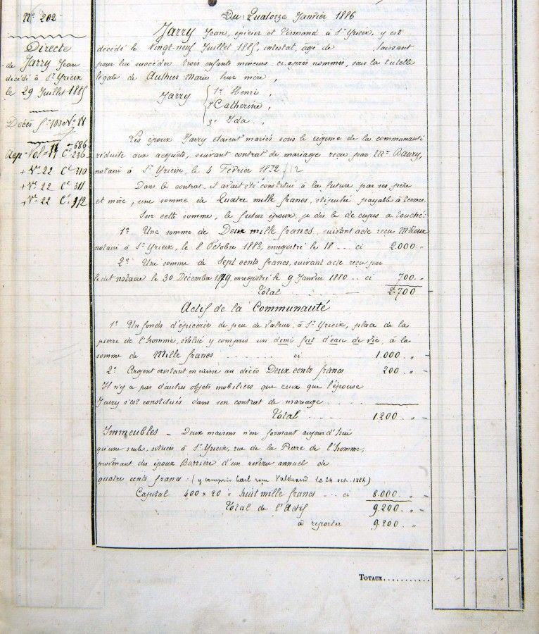Déclarations et tables des successions (1790-1968)