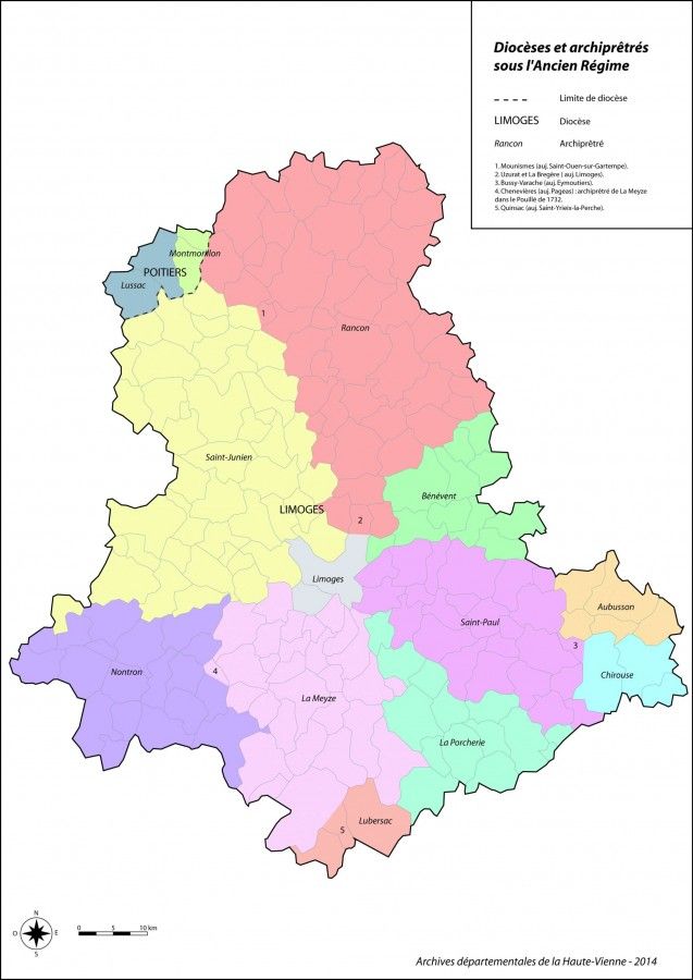 Carte des circonscriptions religieuses sous l'Ancien Régime