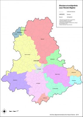Carte des circonscriptions religieuses sous l'Ancien Régime
