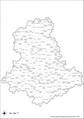 Carte administrative de la Haute-Vienne