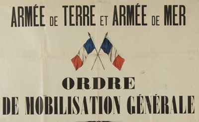 La Première Guerre mondiale- Extrait de l'affiche de mobilisation générale