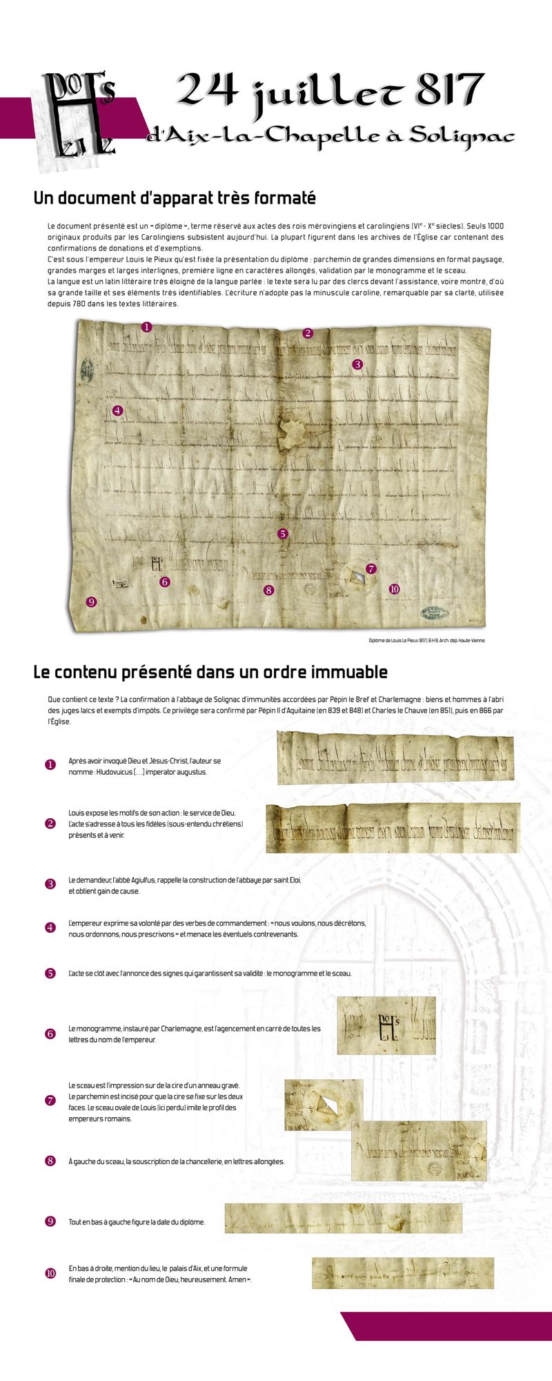 24 juillet 817 : d'Aix-la-Chapelle à Solignac