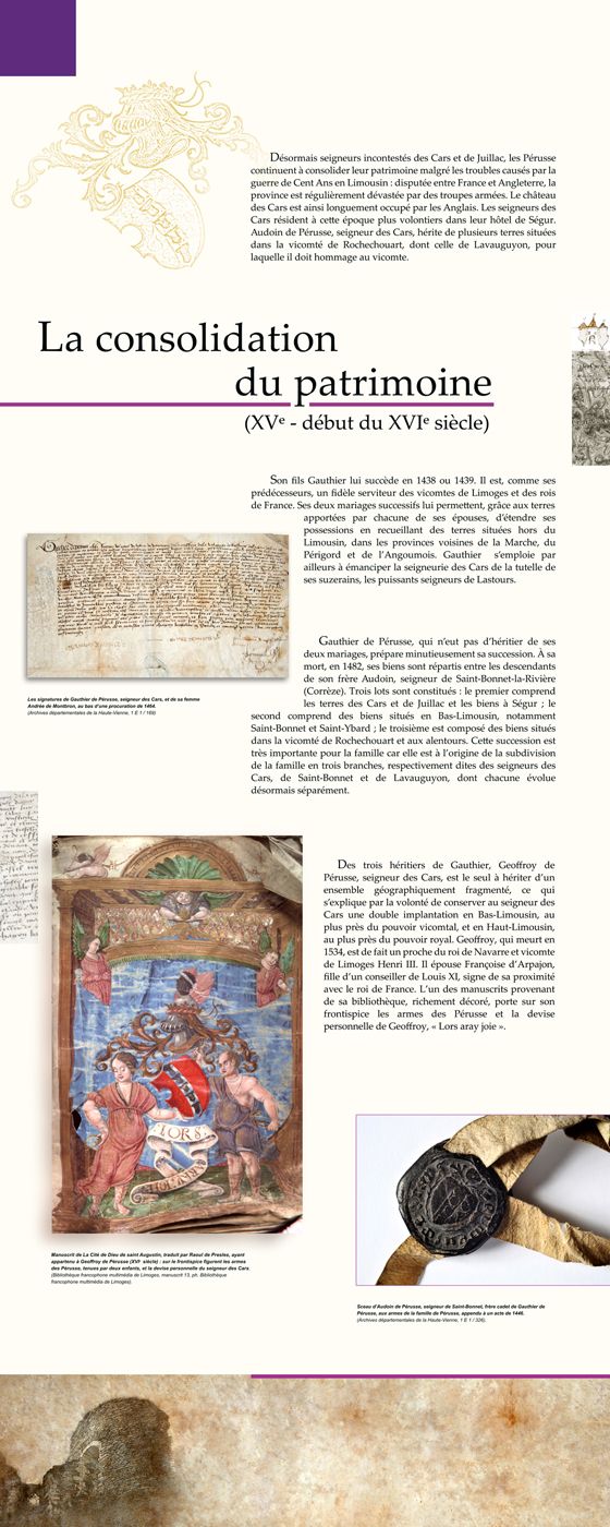 La consolidation du patrimoine (XVe-début du XVIe siècle)
