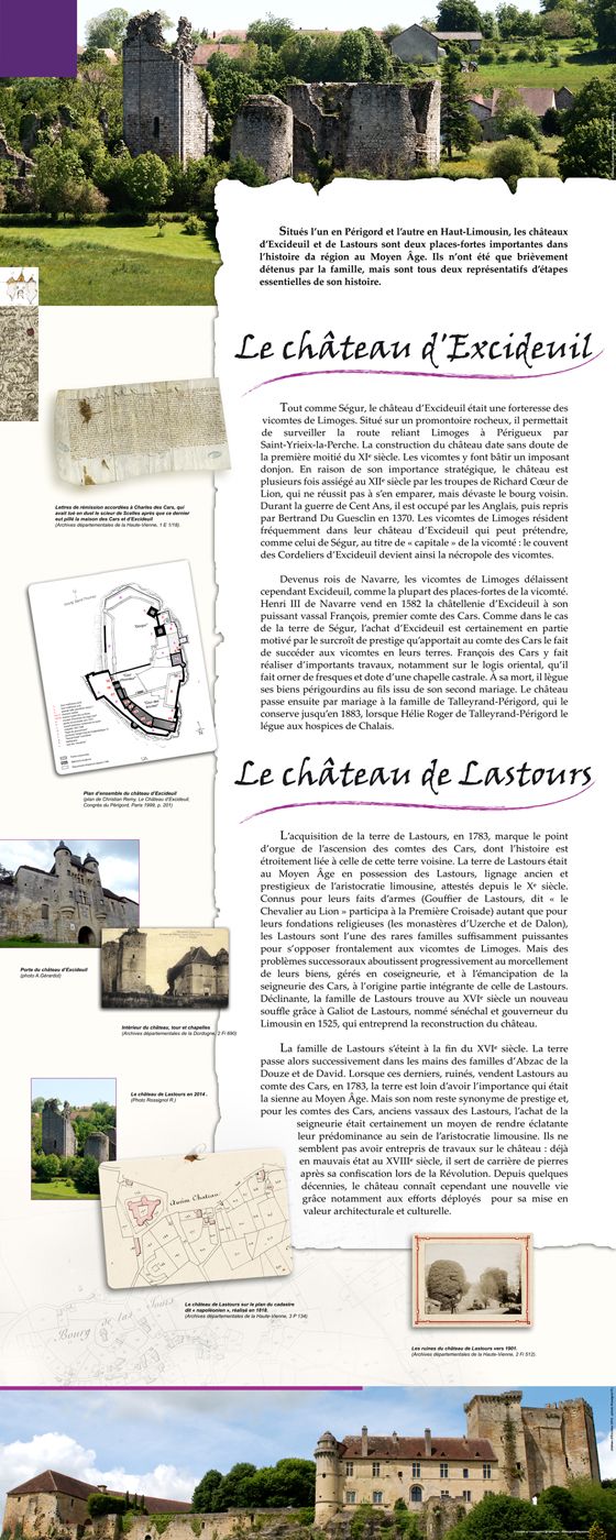 Les châteaux d'Excideuil et de Lastours