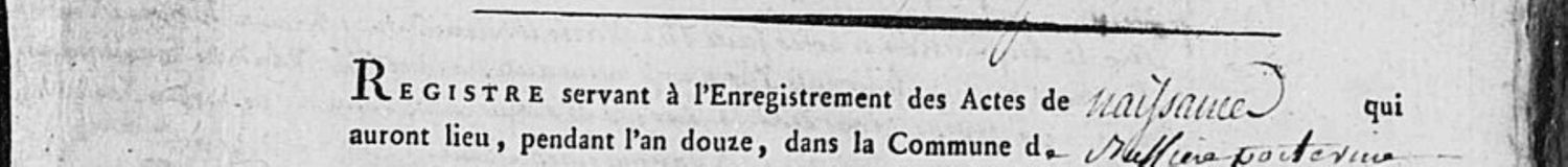 Première page des naissances de Bussière-Poitevine, an XII