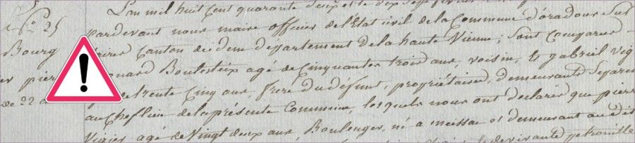 Registres d'état civil indisponibles pour raison de numérisation